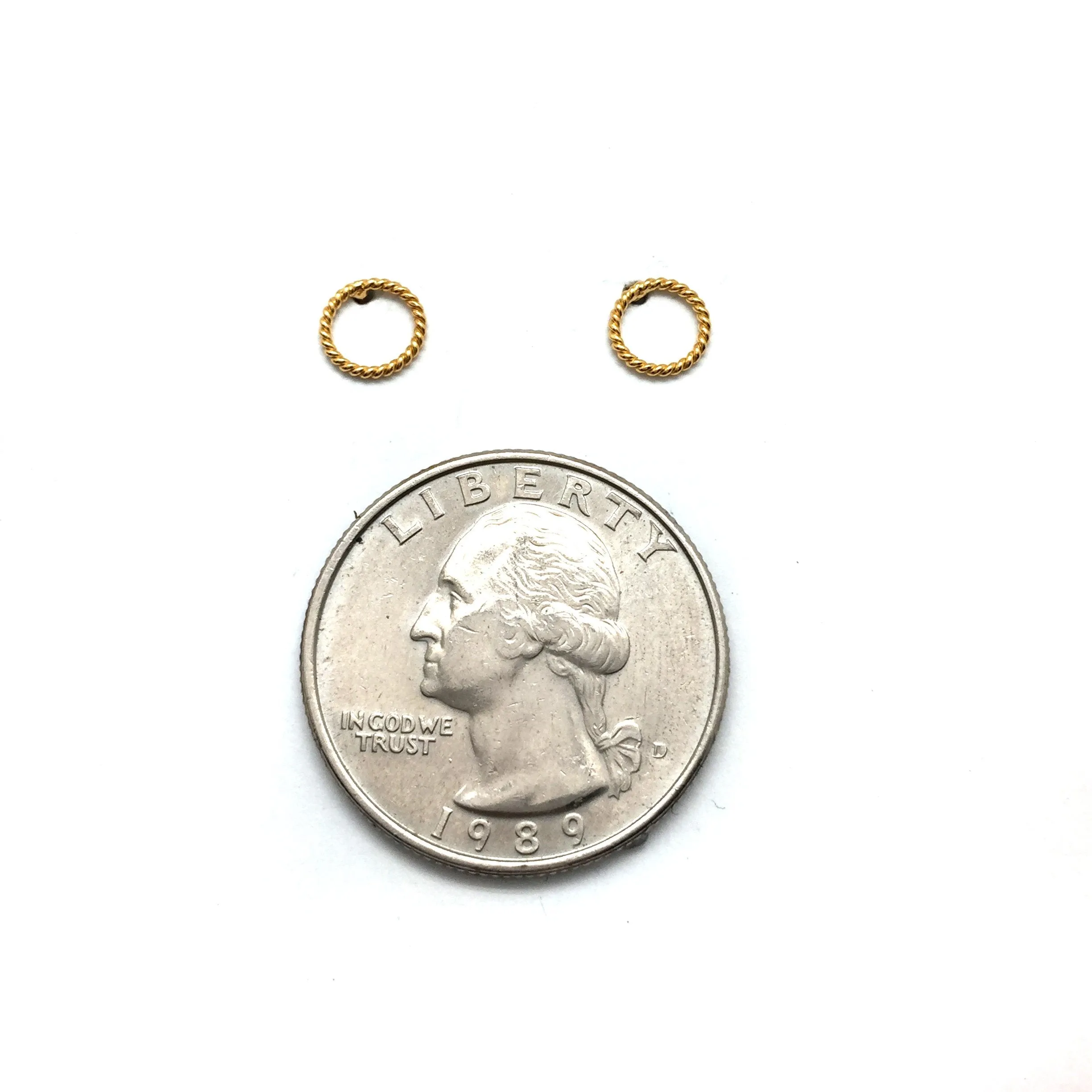 Mini Circle Twist Studs - Gold