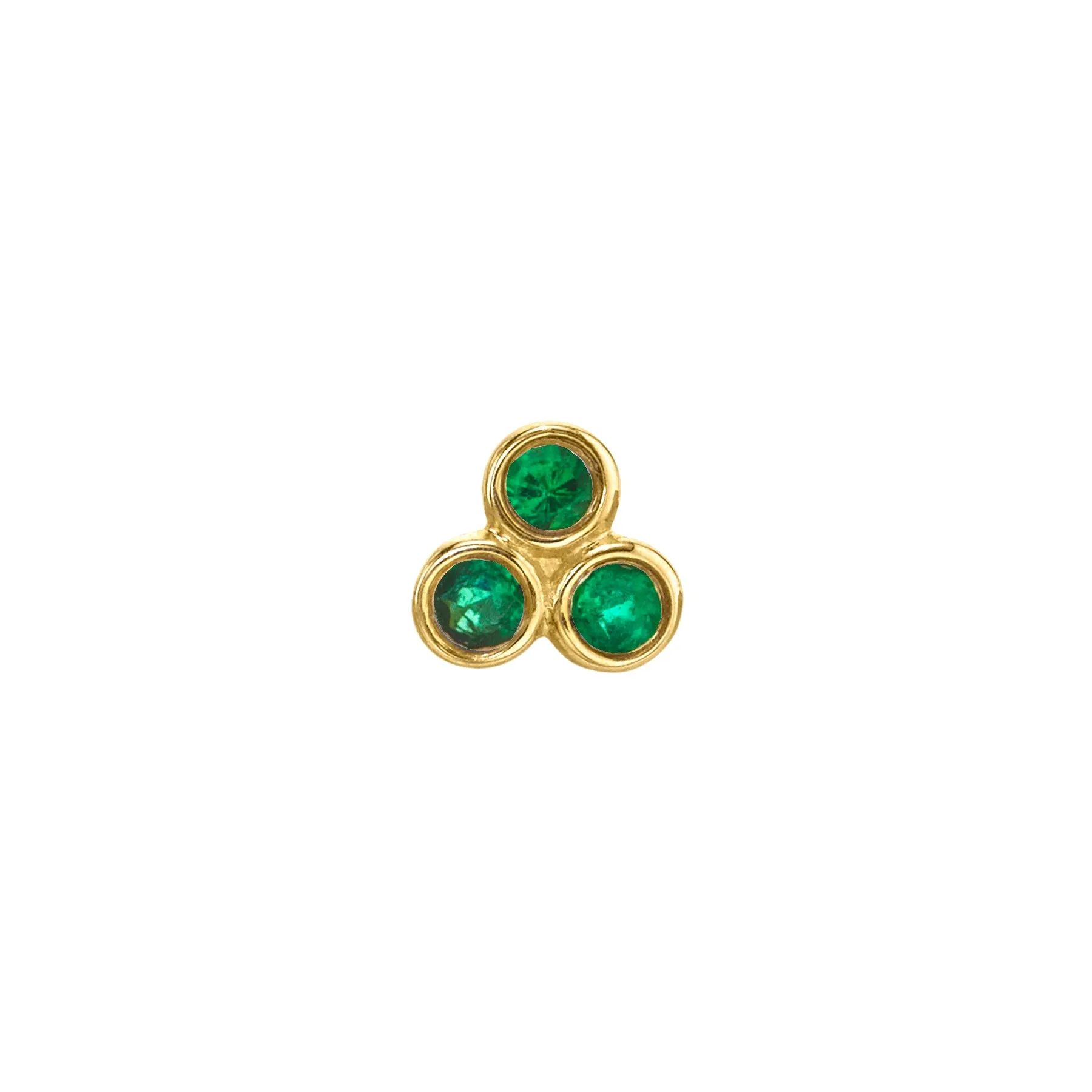 Mini Cluster Stud - Emerald / 14k Yellow Gold