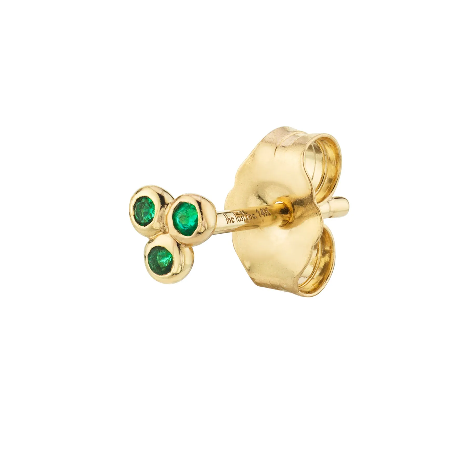 Mini Cluster Stud - Emerald / 14k Yellow Gold