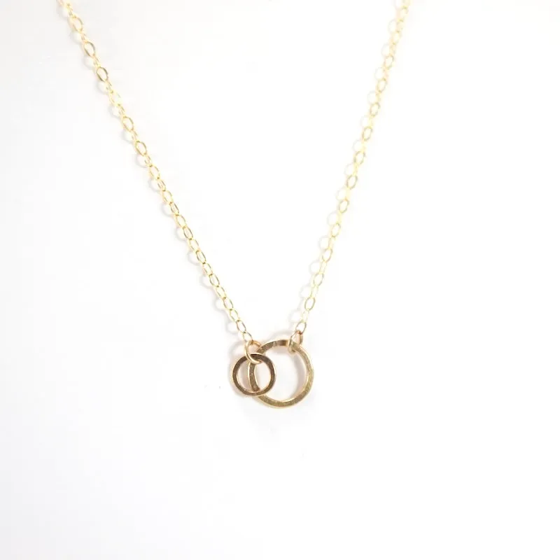 Mini Double Open Circles in 14K Gold