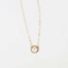 Mini Double Open Circles in 14K Gold