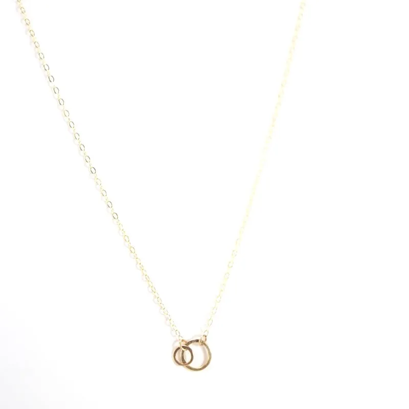 Mini Double Open Circles in 14K Gold