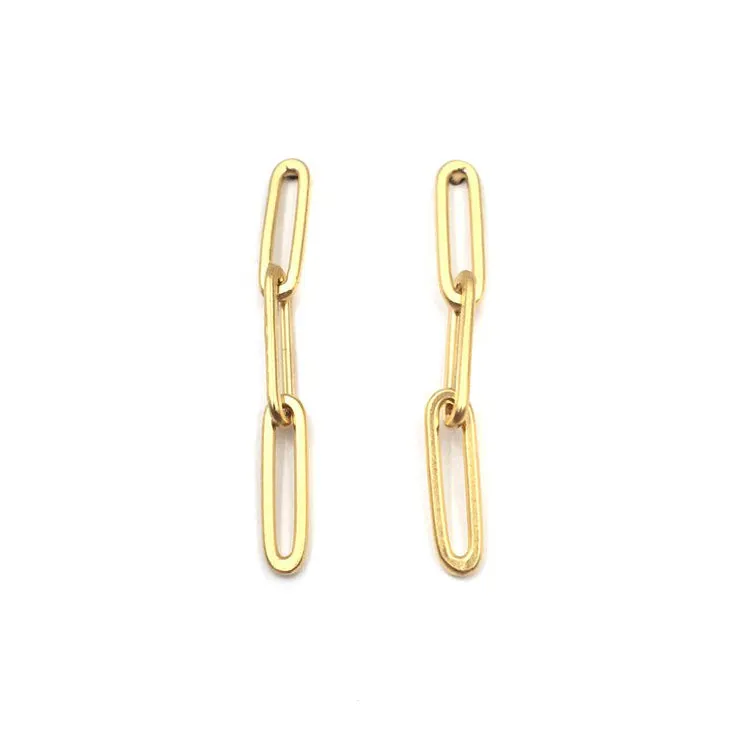 Mini Gold Three-Link Earrings