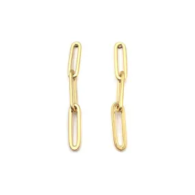 Mini Gold Three-Link Earrings