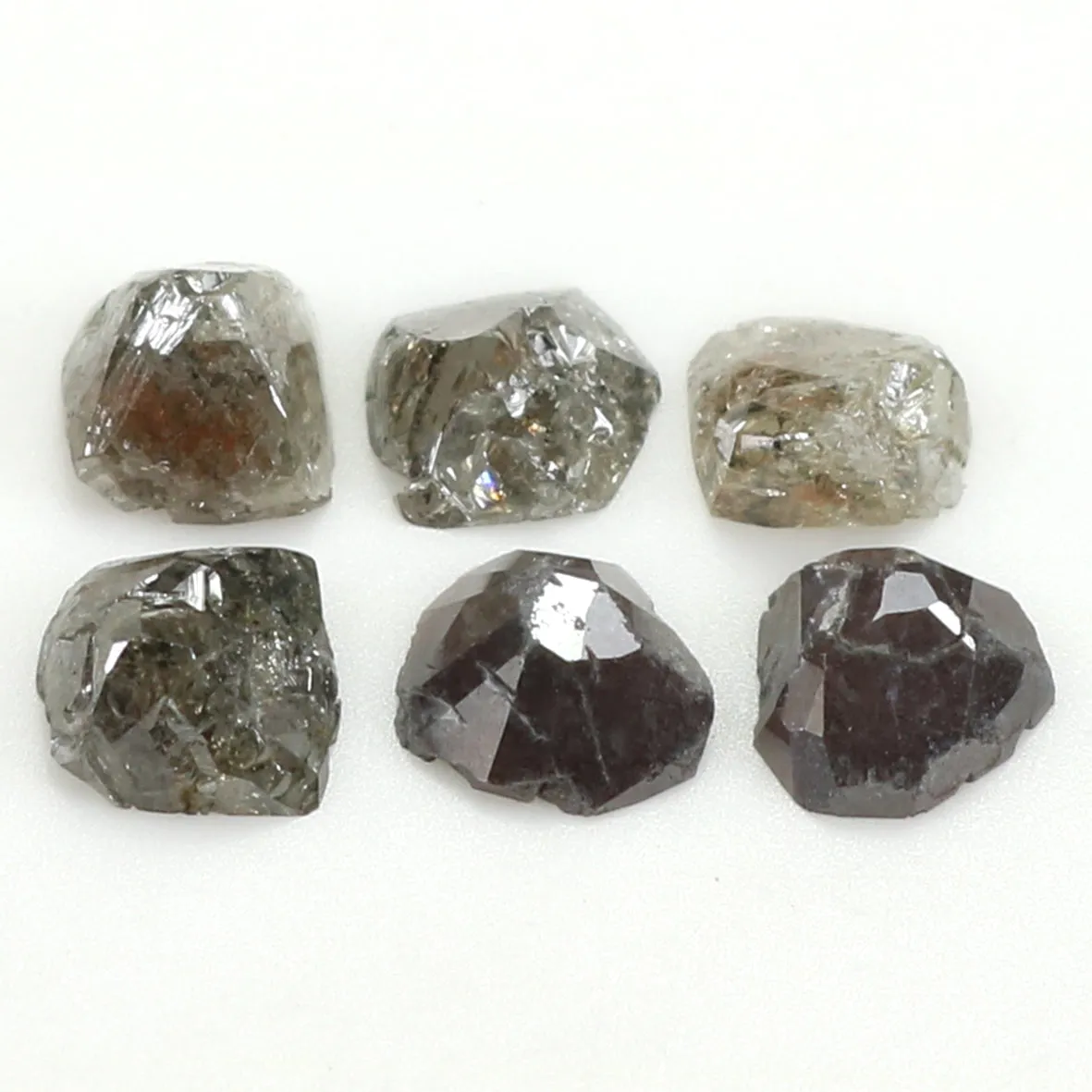 Natural Loose Antique Salt And Pepper Diamond Black Grey Color 2.45 CT 4.15 MM Antique Shape Rose Cut Diamond L1958