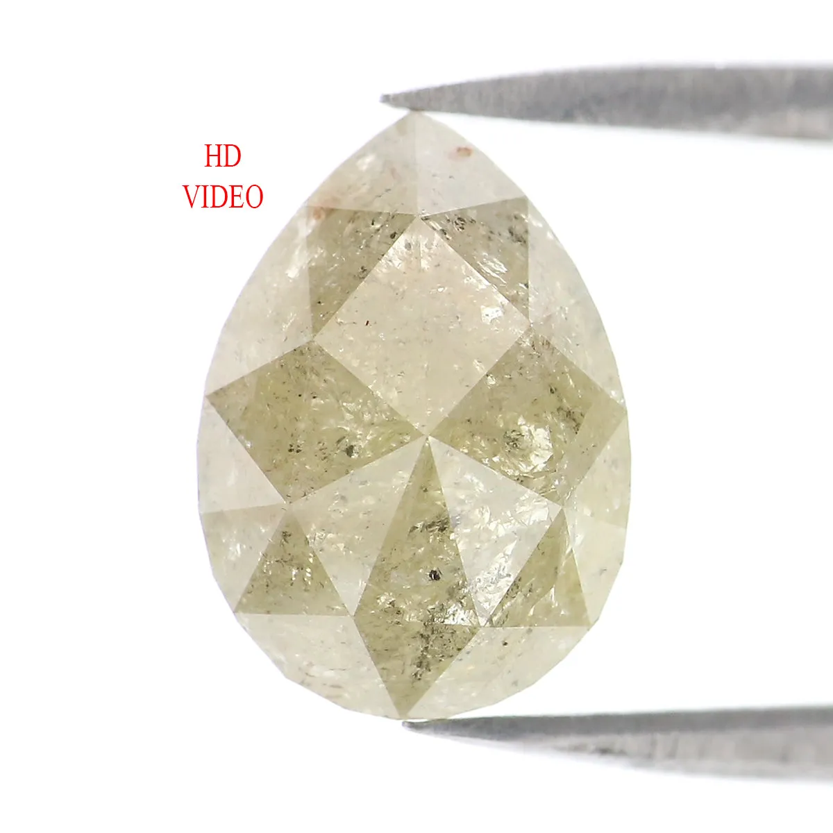 Natural Loose Pear Diamond Grey Color 3.26 CT 11.15 MM Pear Shape Rose Cut Diamond L2118