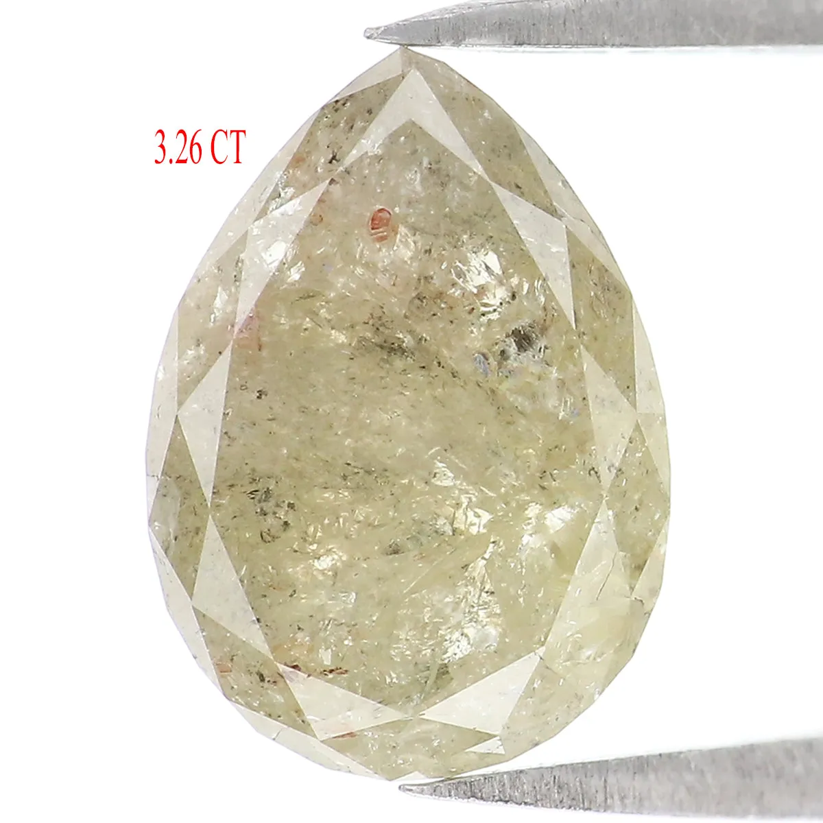 Natural Loose Pear Diamond Grey Color 3.26 CT 11.15 MM Pear Shape Rose Cut Diamond L2118