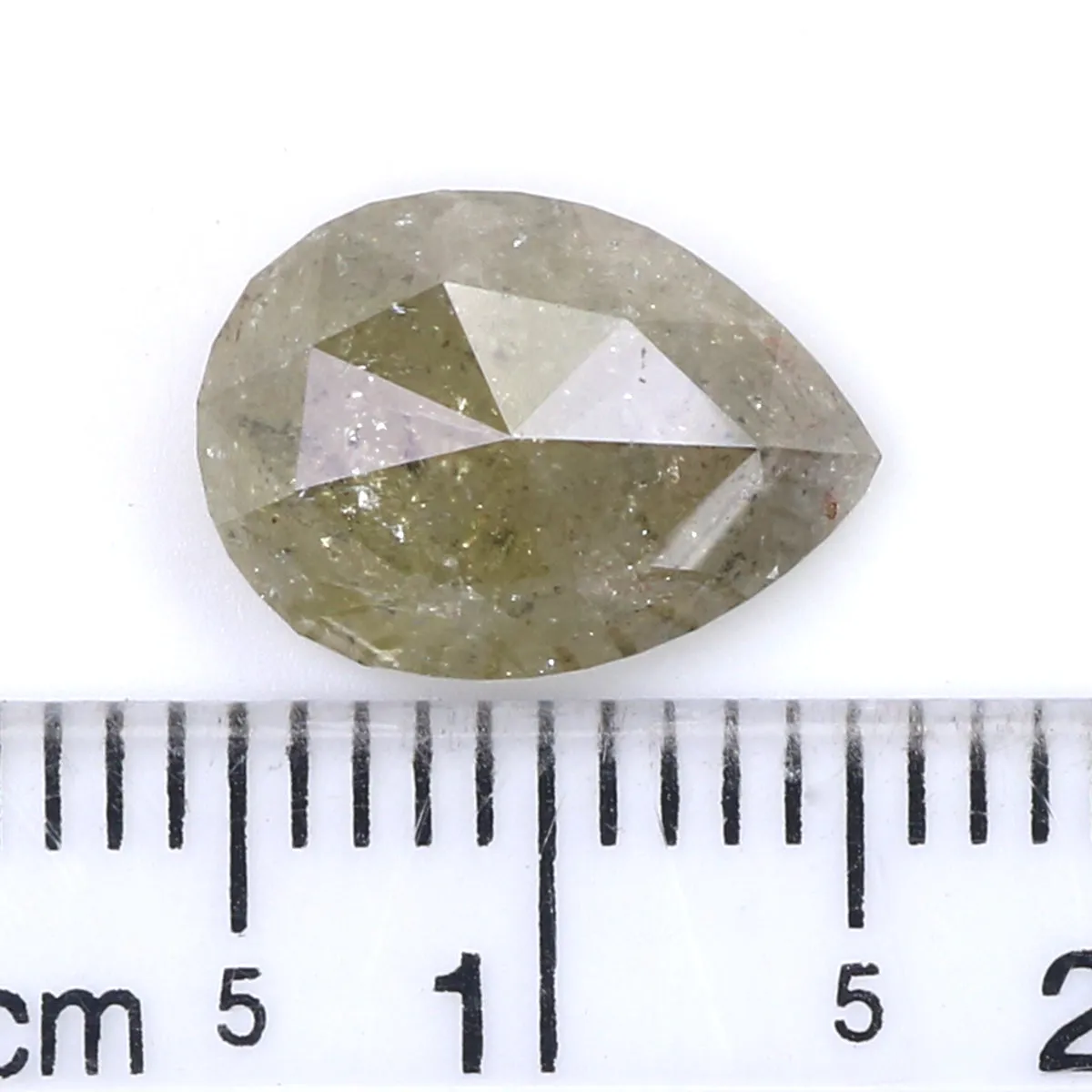 Natural Loose Pear Diamond Grey Color 3.26 CT 11.15 MM Pear Shape Rose Cut Diamond L2118