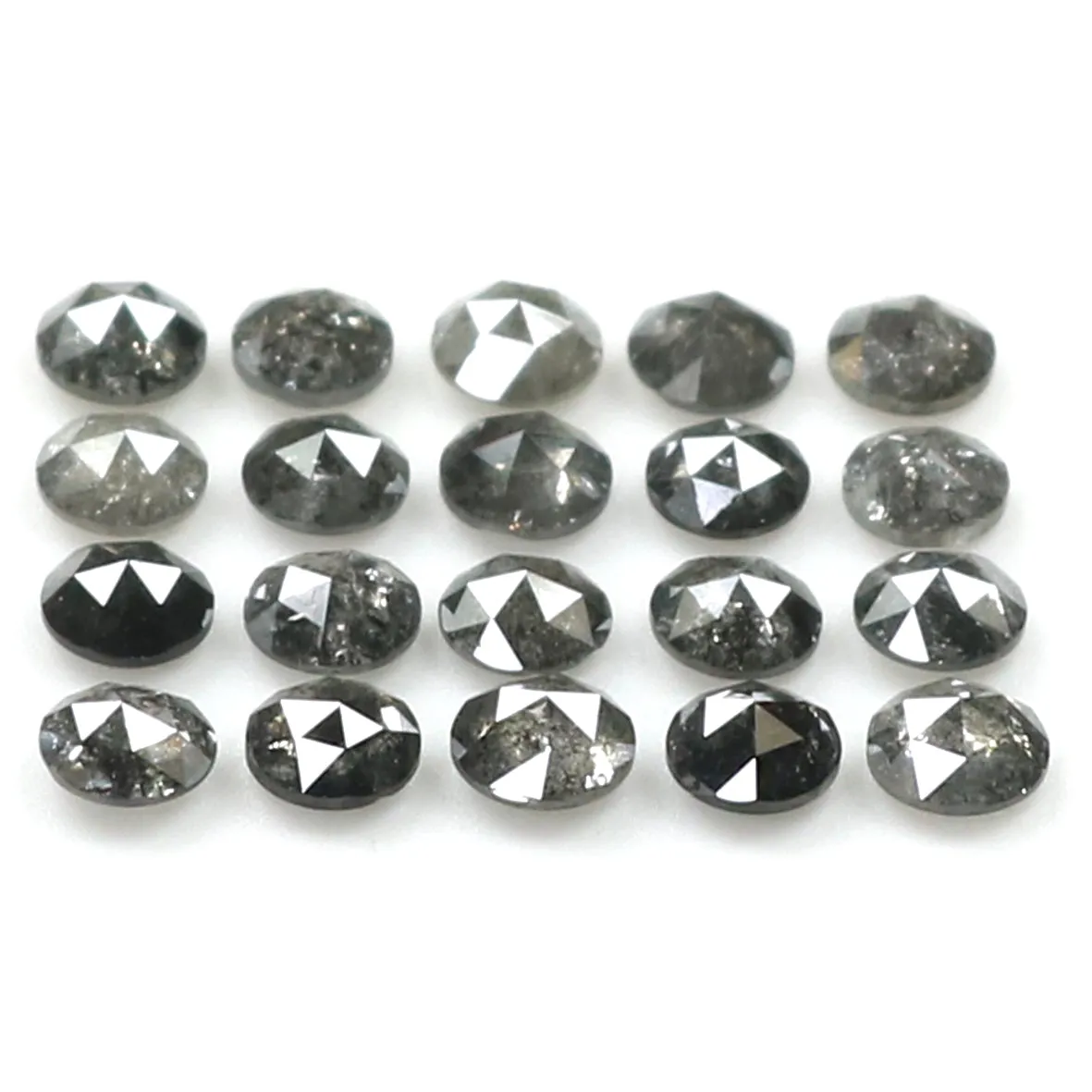 Natural Loose Rose Cut Salt And Pepper Diamond Black Grey Color 1.66 CT 2.70 MM Rose Cut Shape Diamond L1936