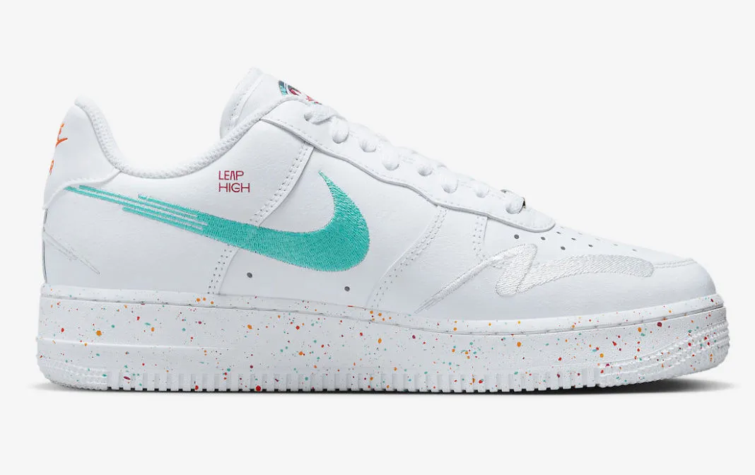 Nike Air Force 1 07 LX Leap High White Washed Teal Safety Orange Rush Pink FD4622-131