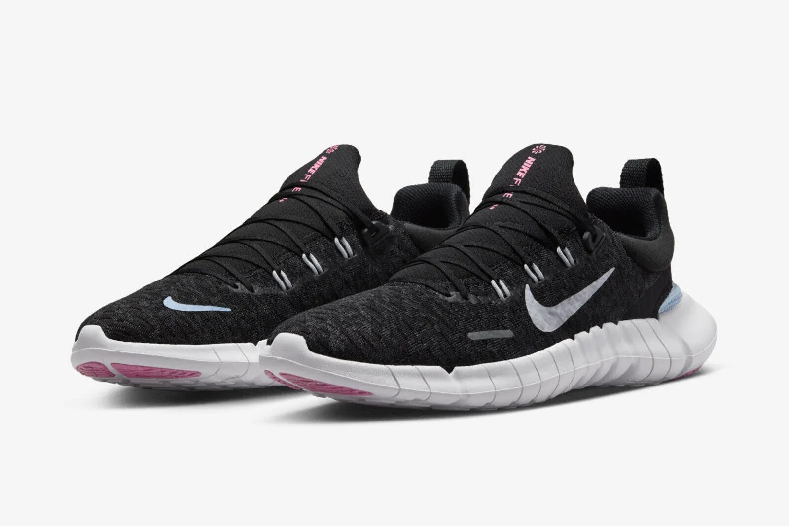 Nike Free RN 5.0 Next Nature Black White Football Grey Pink Spell CZ1884-013