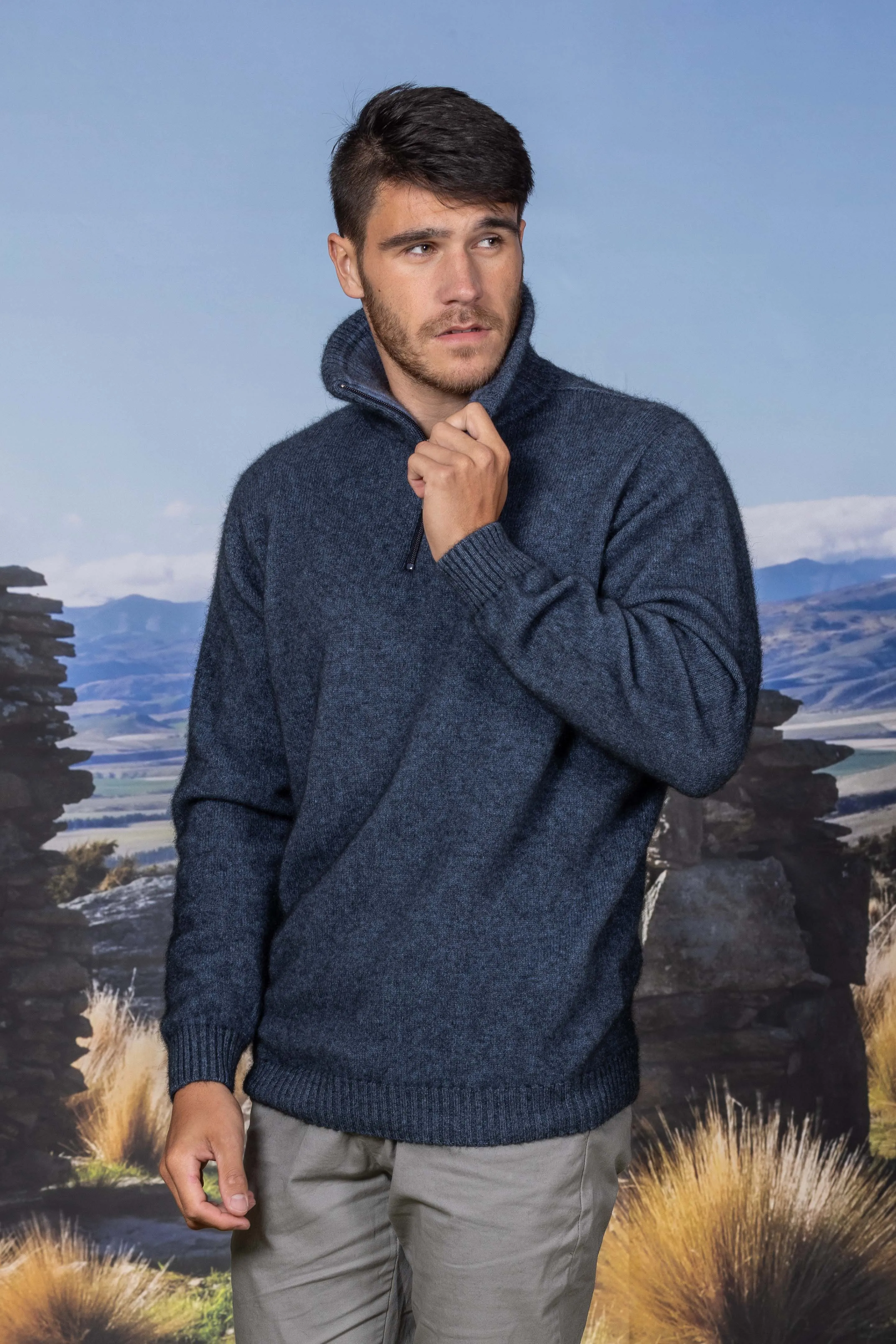 Noble Wilde - Mt Tasman II Zip Neck - Neptune/Bahama