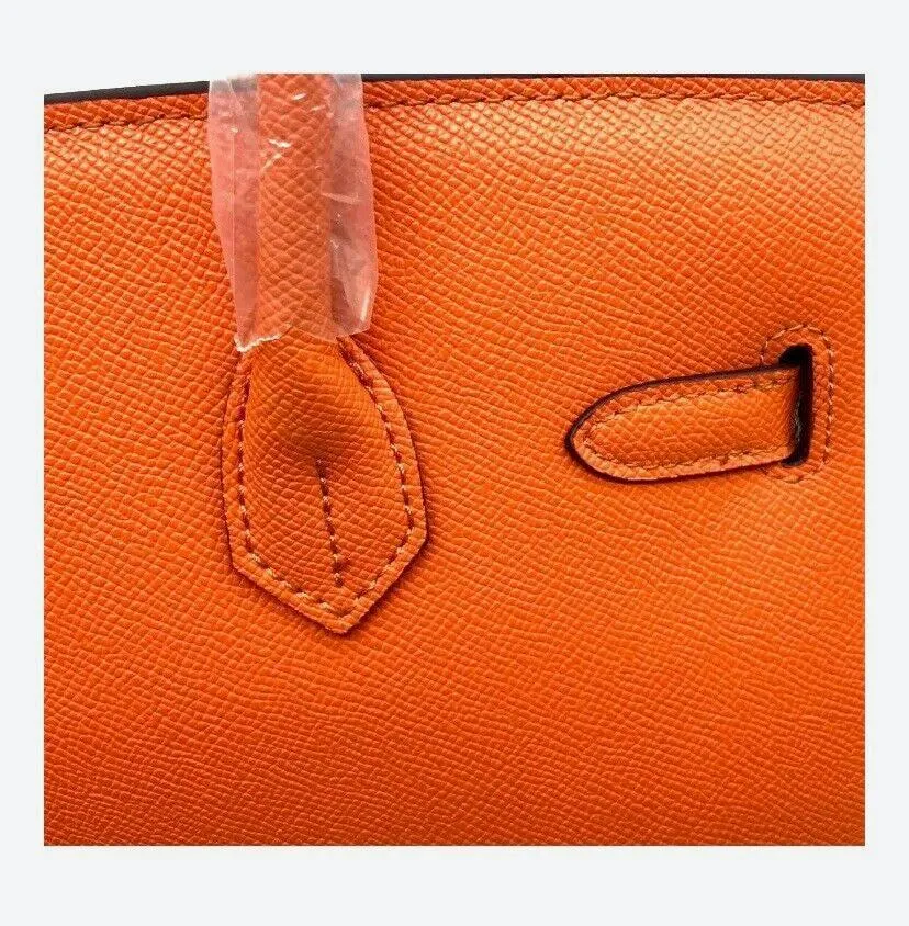 Orange Leather Cowhide Handbag