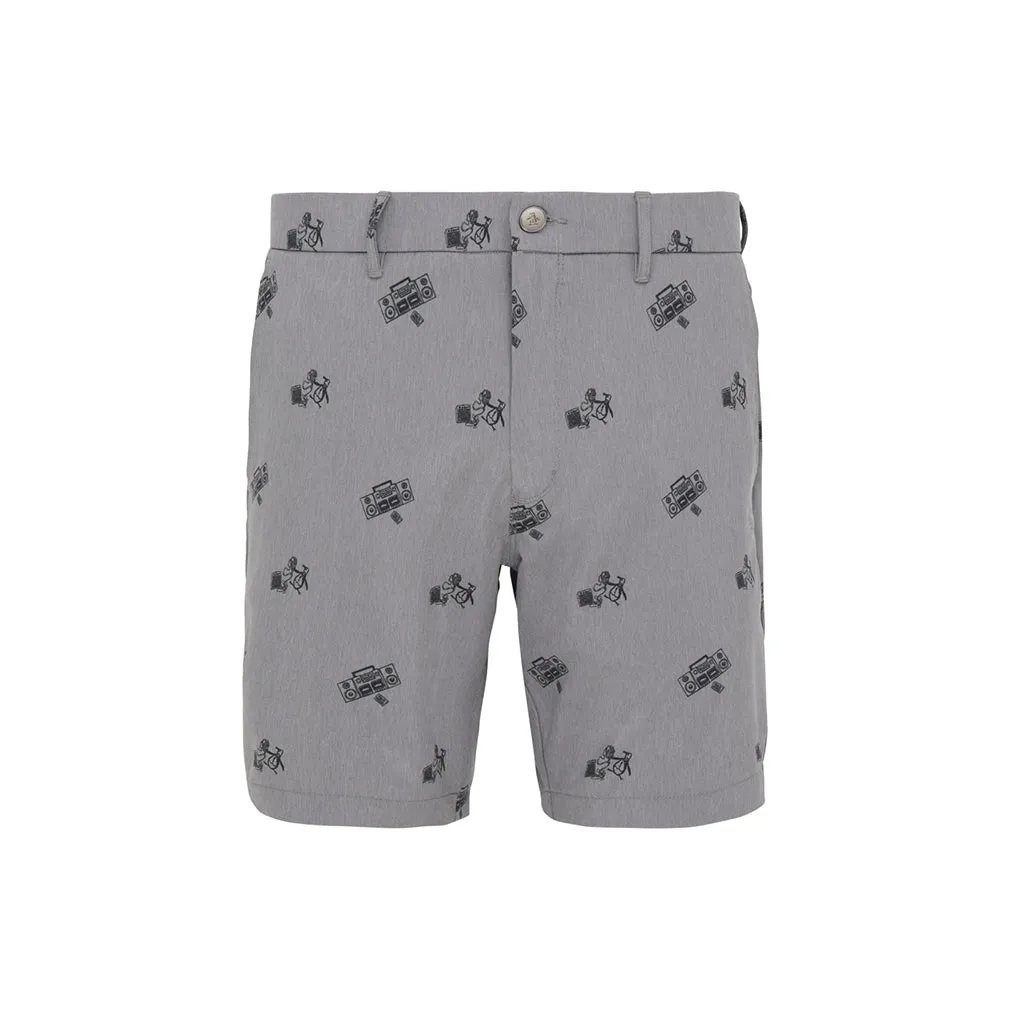 ORIGINAL PENGUIN FF KARAOKE 8 PRINTED SHORT DARK CAVIAR HEATHER