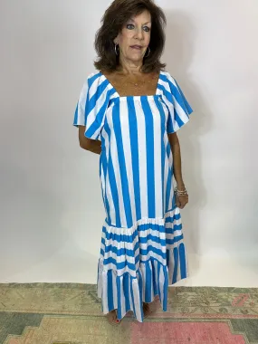 Palmira Turquoise Stripes Maxi