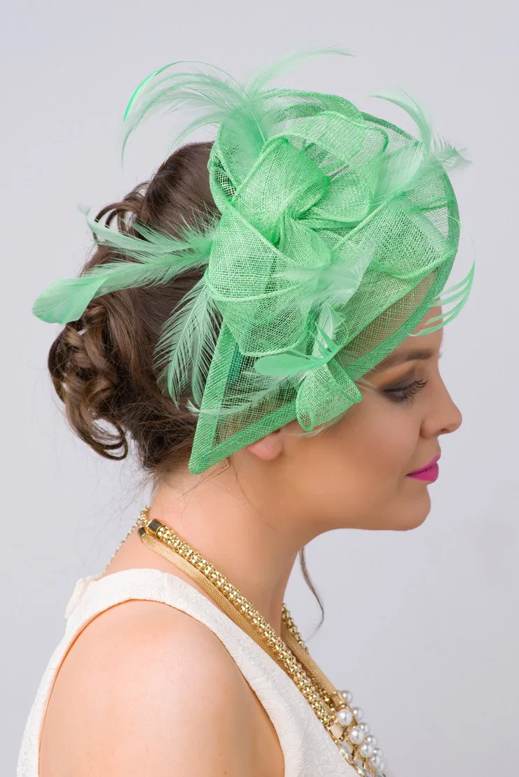 Penny Fascinator - Kelly Green