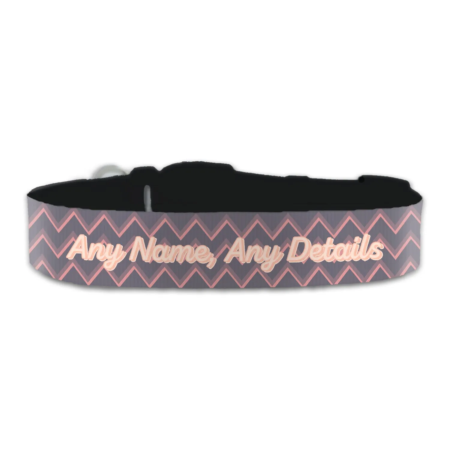 Personalised Large Dog Collar with 70s Vibe Background, Personalise with Any Name or Details