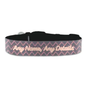 Personalised Large Dog Collar with 70s Vibe Background, Personalise with Any Name or Details