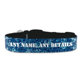 Personalised Large Dog Collar with Blue Camo Background, Personalise with Any Name or Details