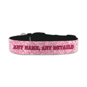 Personalised Small Dog Collar with Pink Camo Background