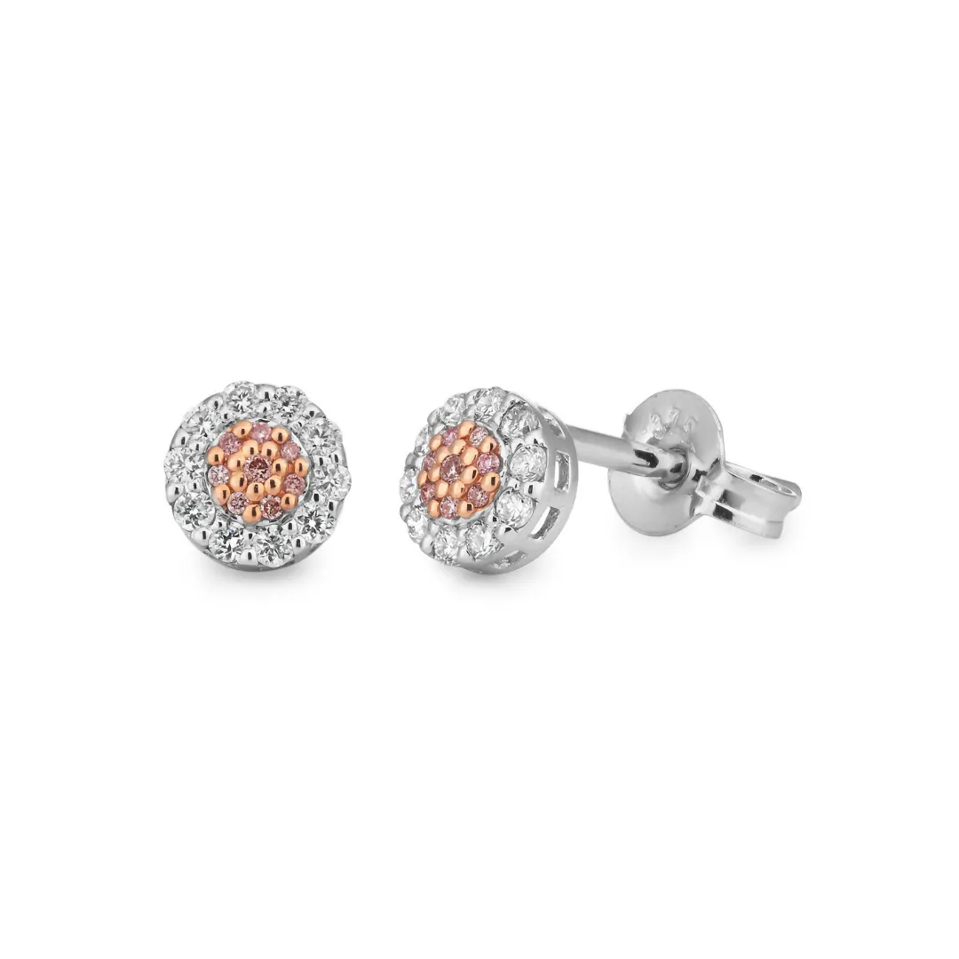 Petite Pink Caviar Diamond Studs