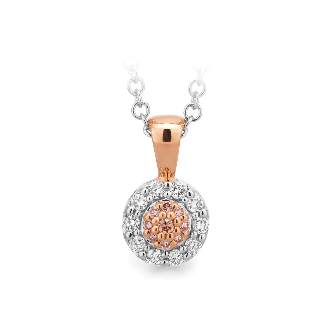 Petite Pink Caviar Halo Pendant