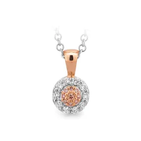 Petite Pink Caviar Halo Pendant