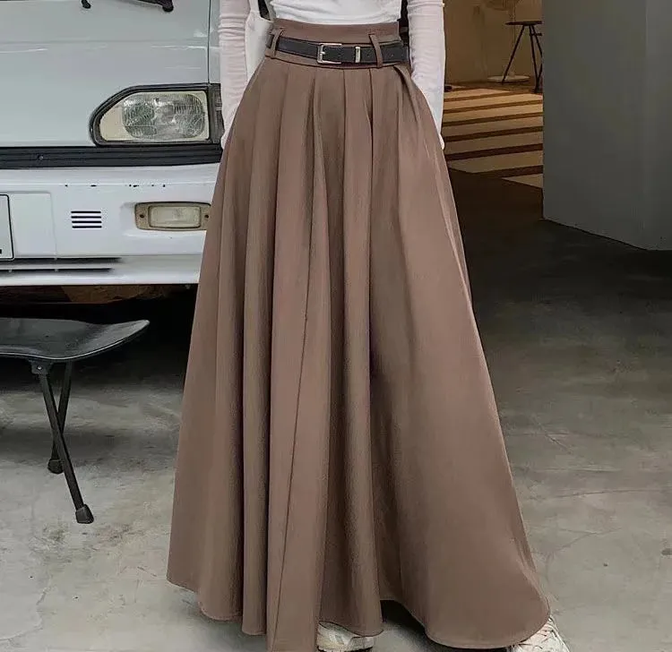 Pleated Skirt High Waist All-Match Long Skirt