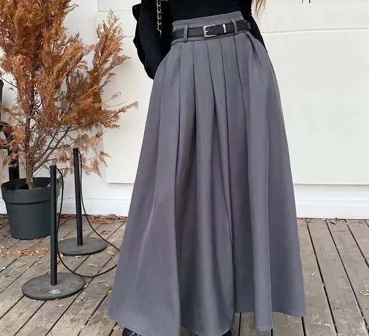 Pleated Skirt High Waist All-Match Long Skirt