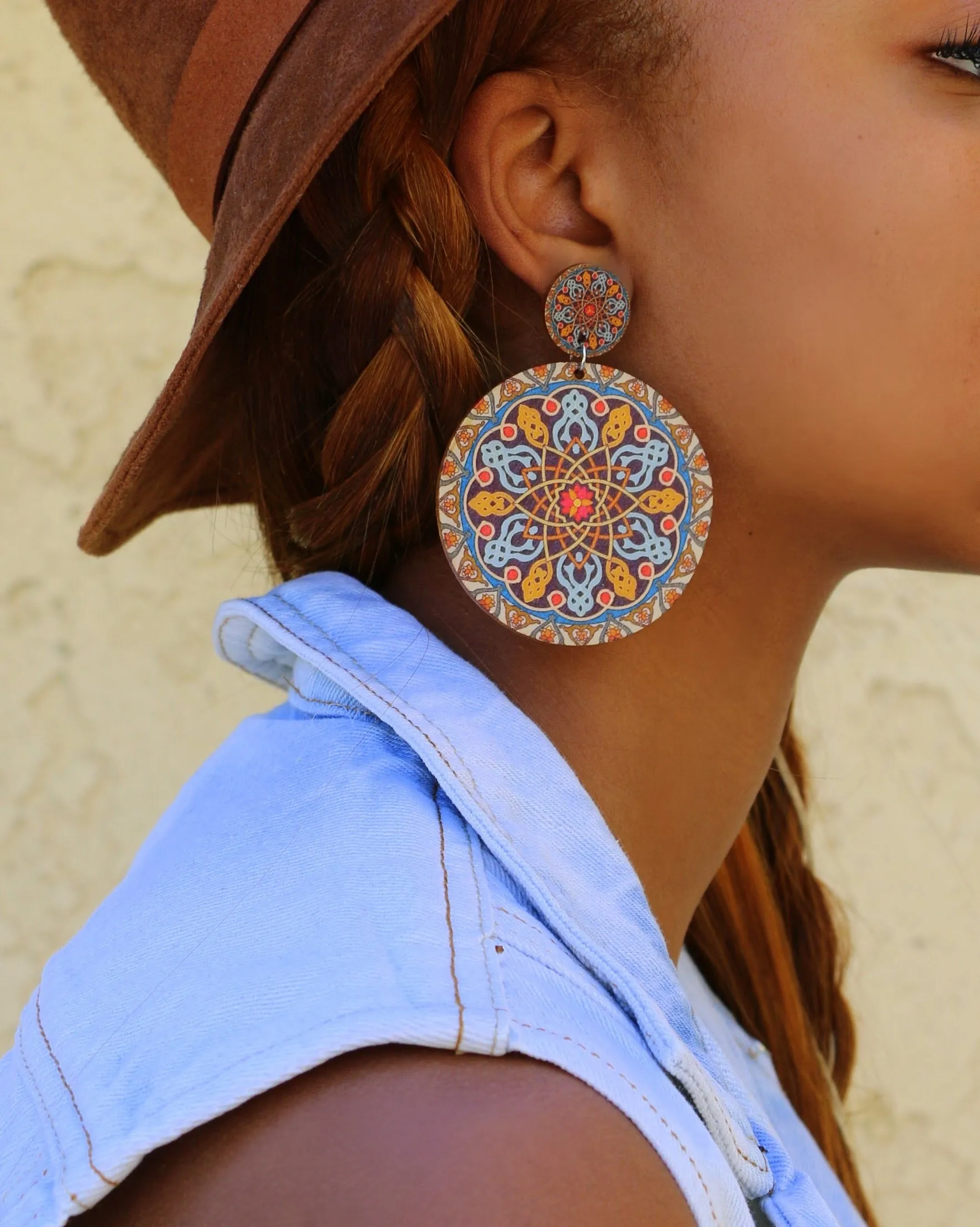 Psychedelic Wooden Earrings