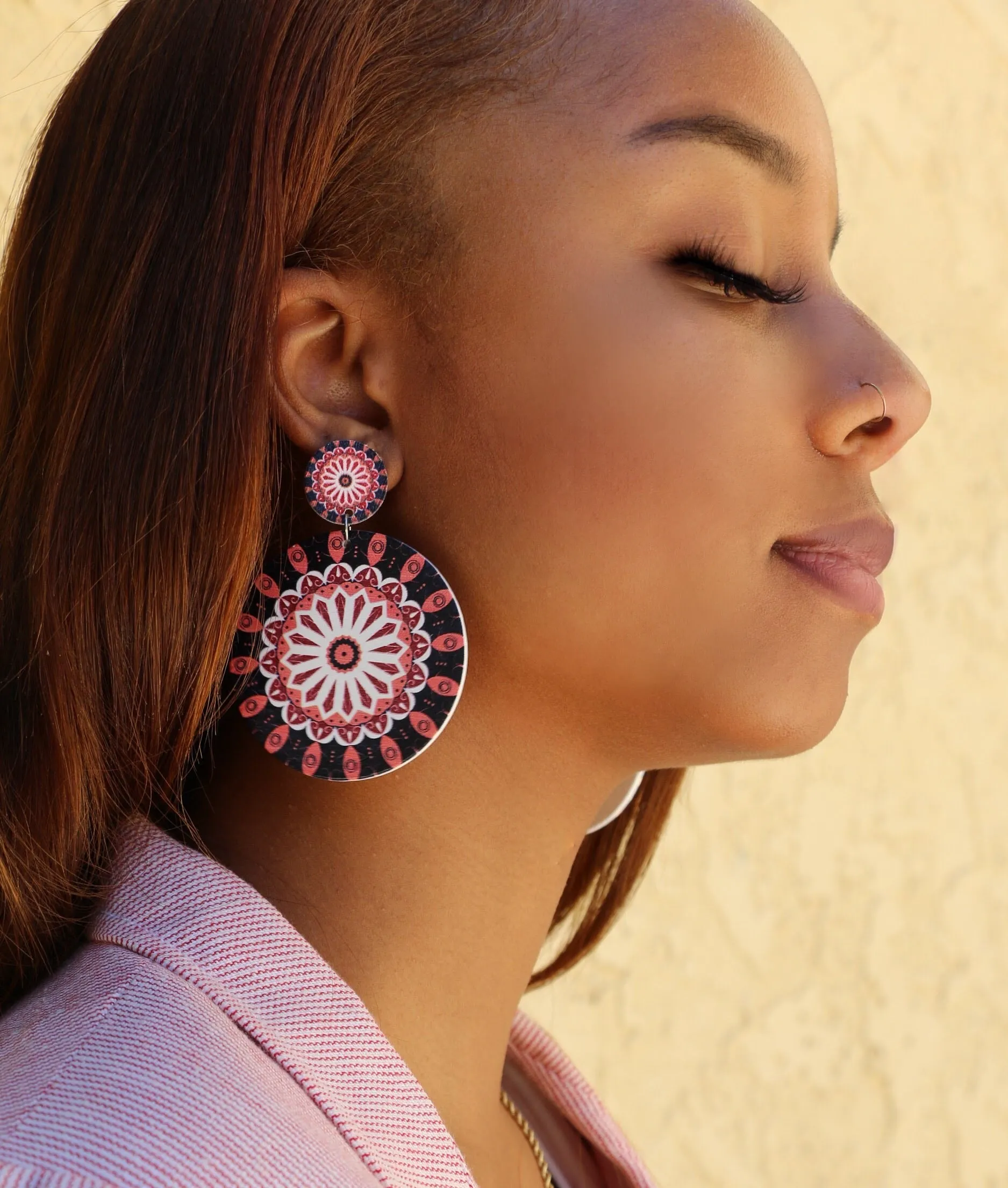 Psychedelic Wooden Earrings