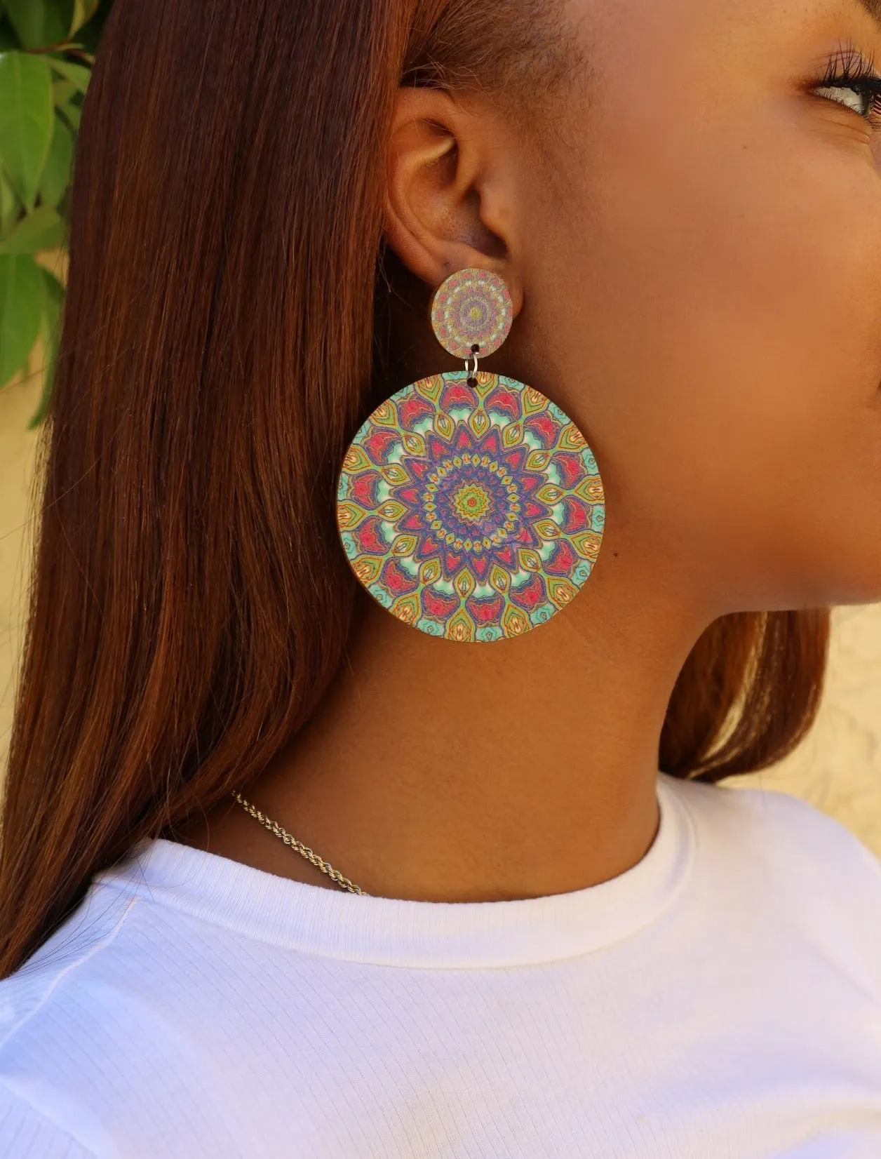 Psychedelic Wooden Earrings