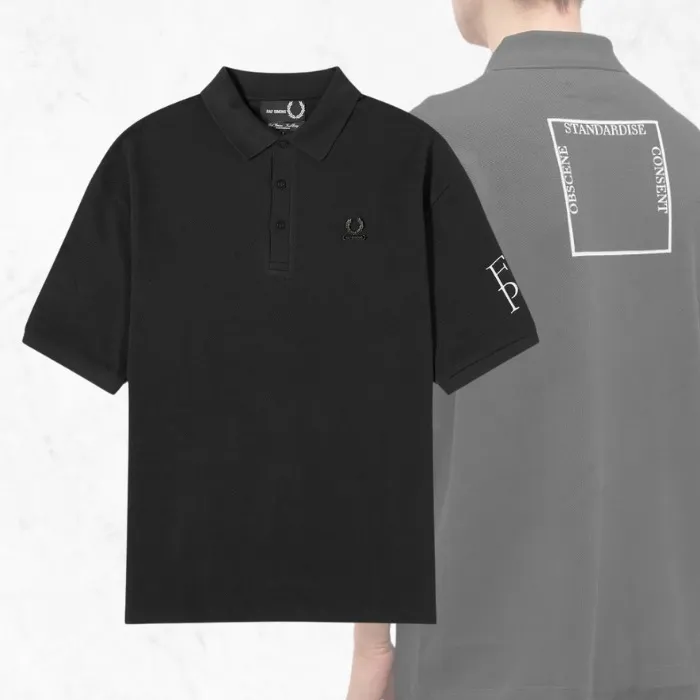 RAF SIMONS  |Unisex Collaboration Plain Cotton Logo Designers Polos