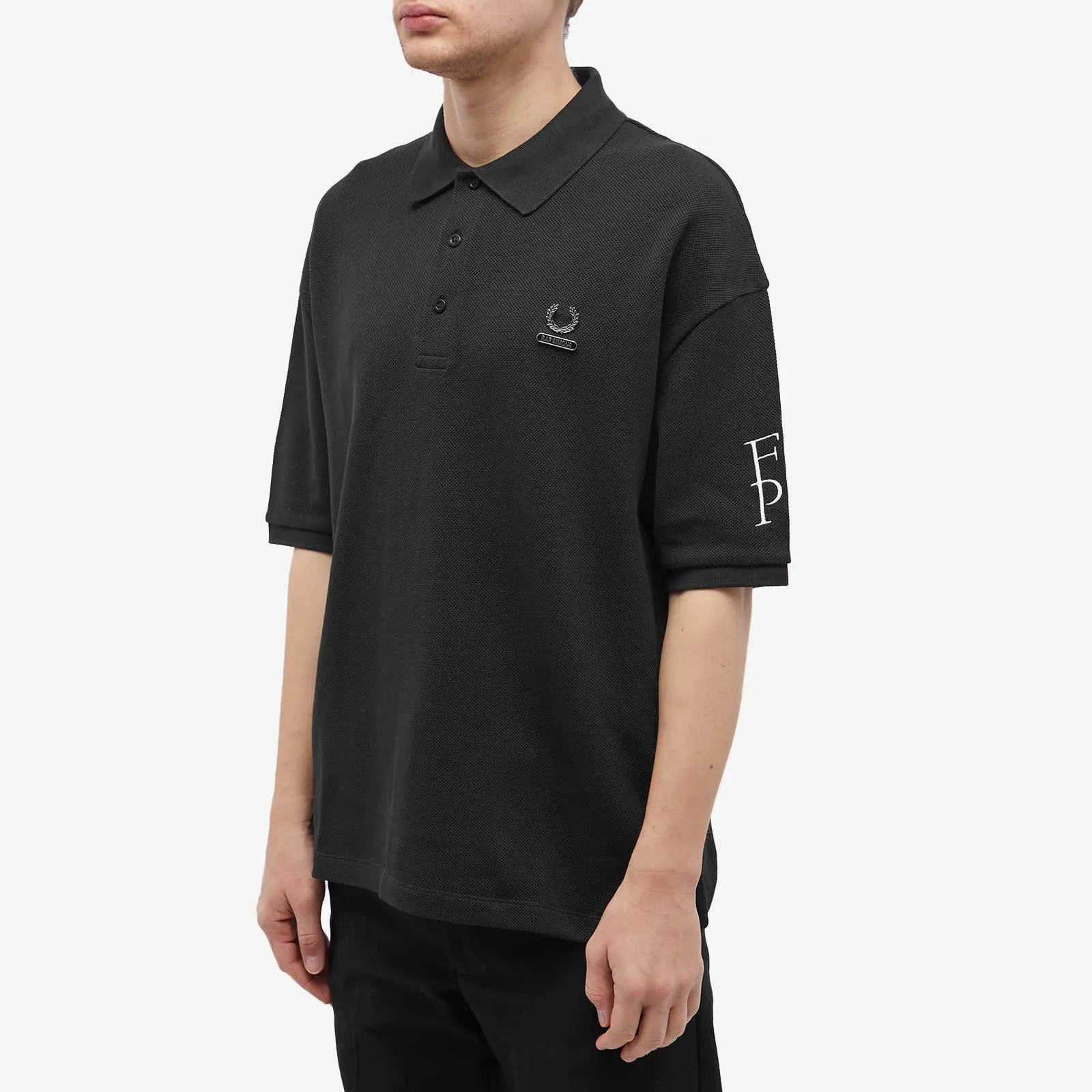 RAF SIMONS  |Unisex Collaboration Plain Cotton Logo Designers Polos