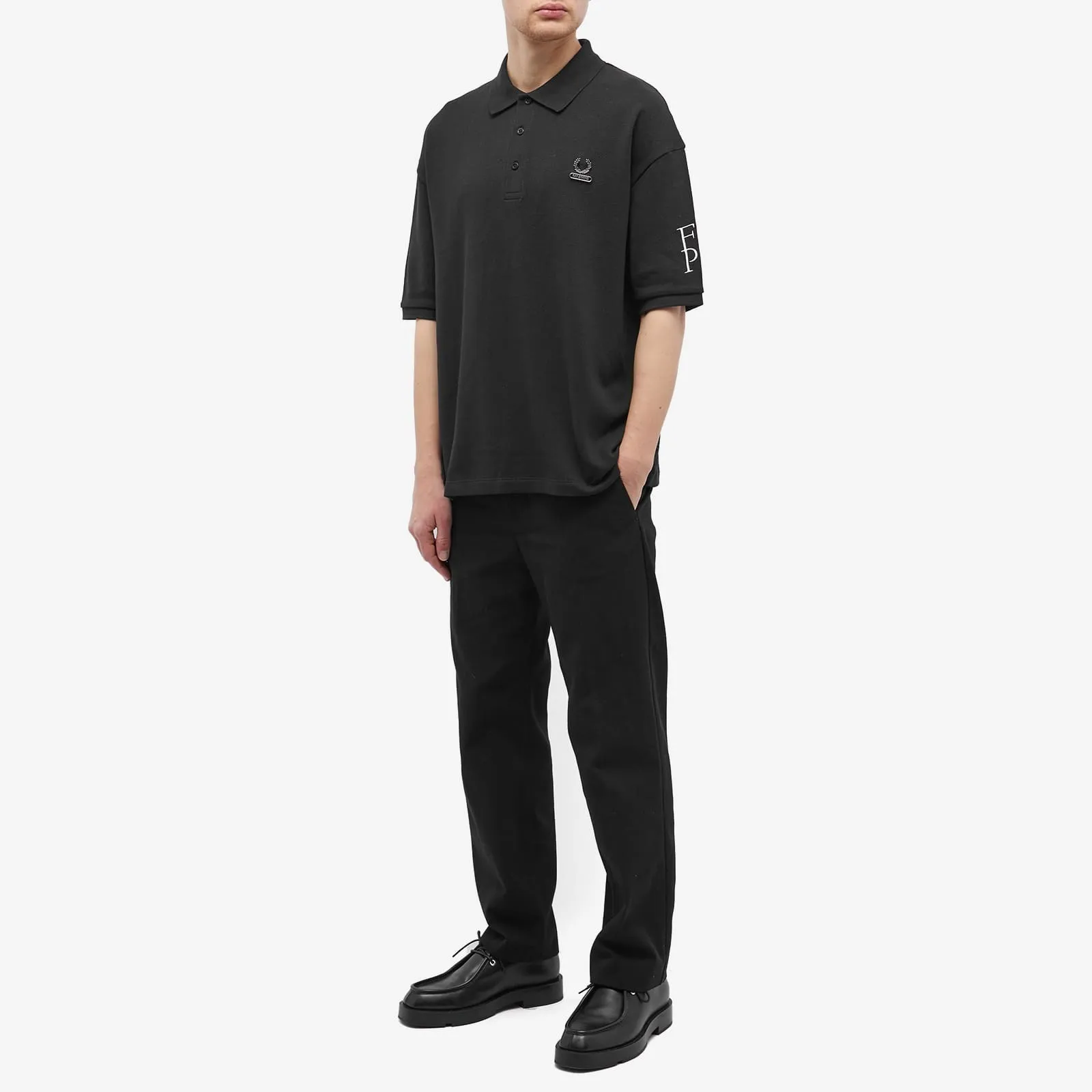 RAF SIMONS  |Unisex Collaboration Plain Cotton Logo Designers Polos