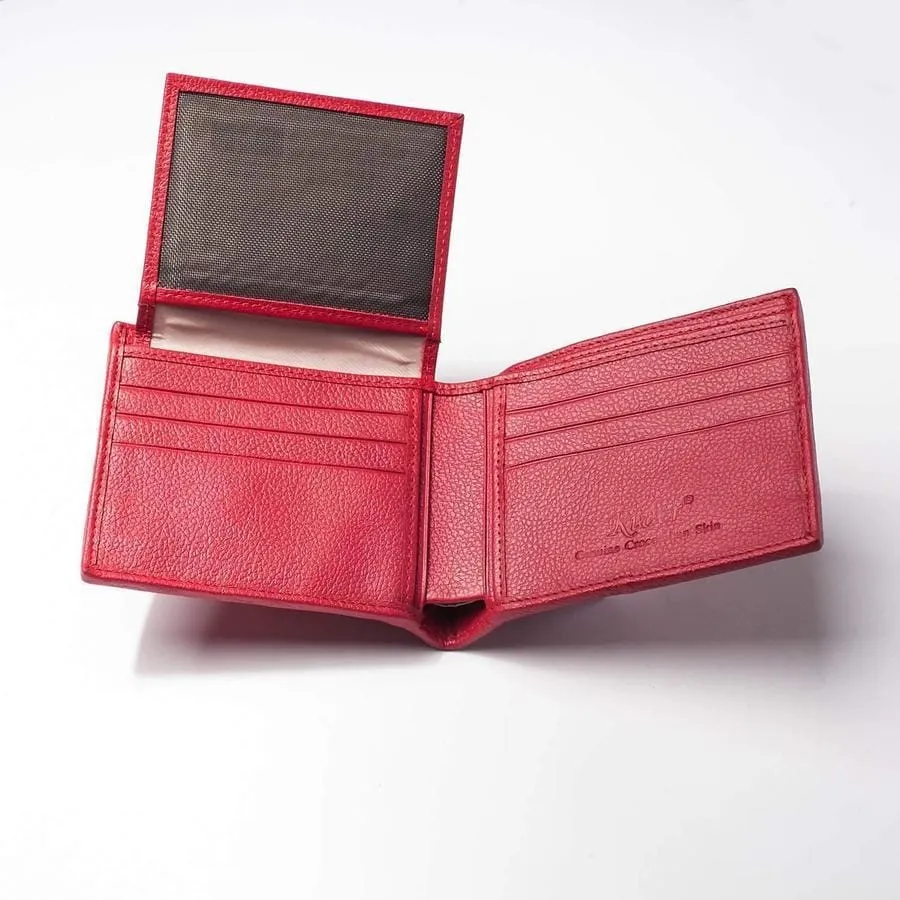 Red Backbone Crocodile Mens Wallet