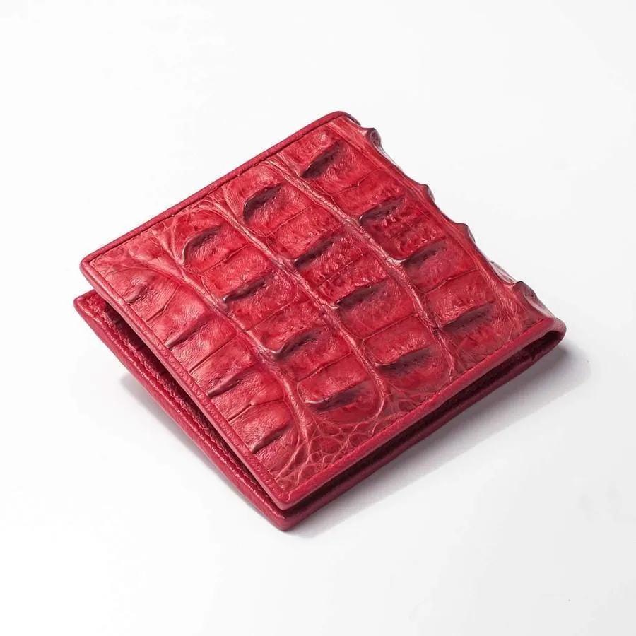 Red Backbone Crocodile Mens Wallet