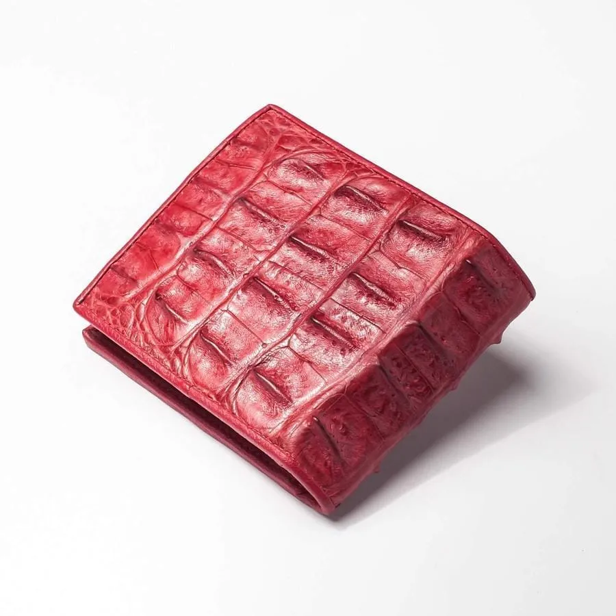 Red Backbone Crocodile Mens Wallet