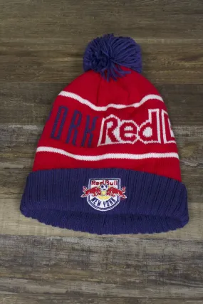 Red Bulls Beanie | New York Red Bulls Thick Knit Retro Oversized Mitchell and Ness Winter Pom Beanie