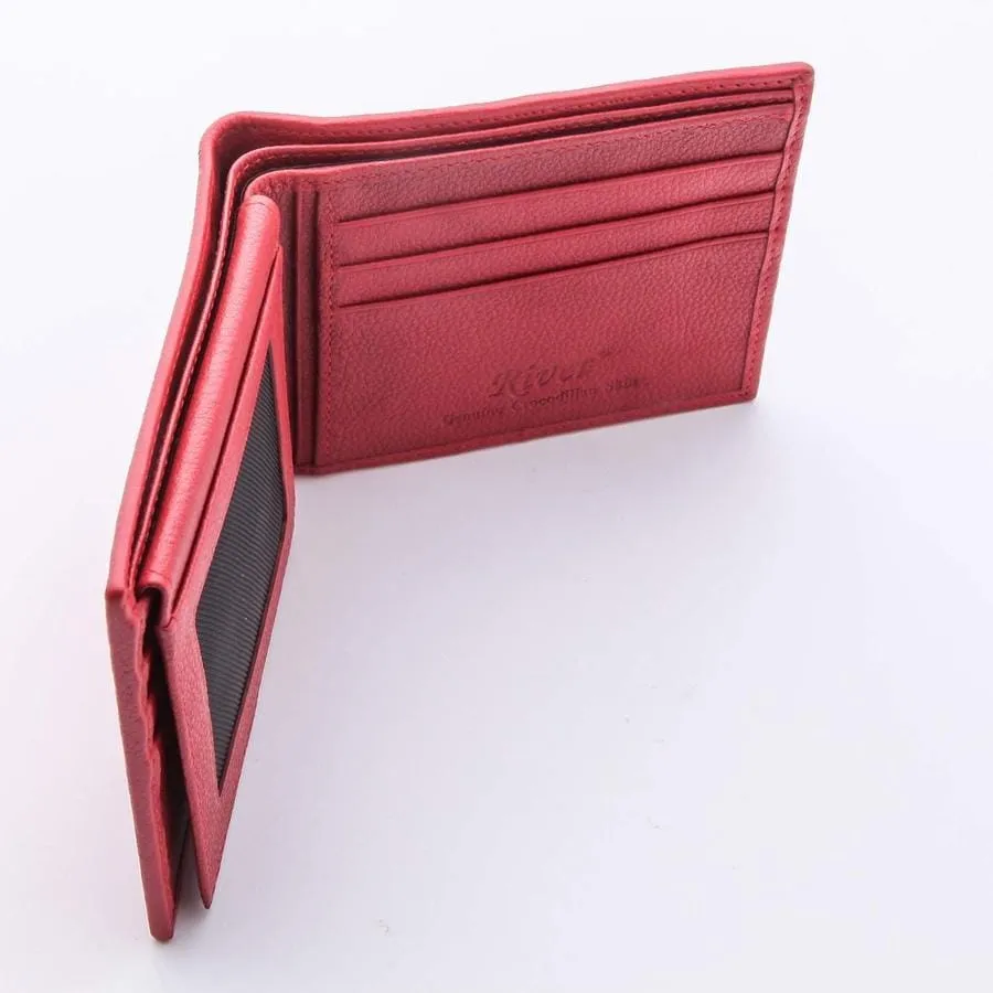 Red Genuine Crocodile Head Mens Wallet