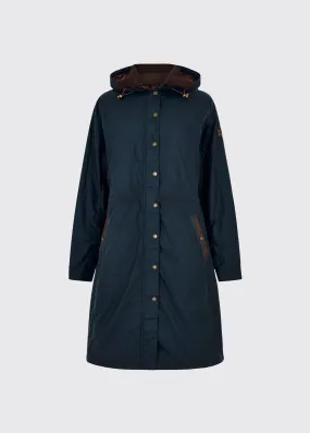 Redington Ladies Long Wax Coat - Storm Blue