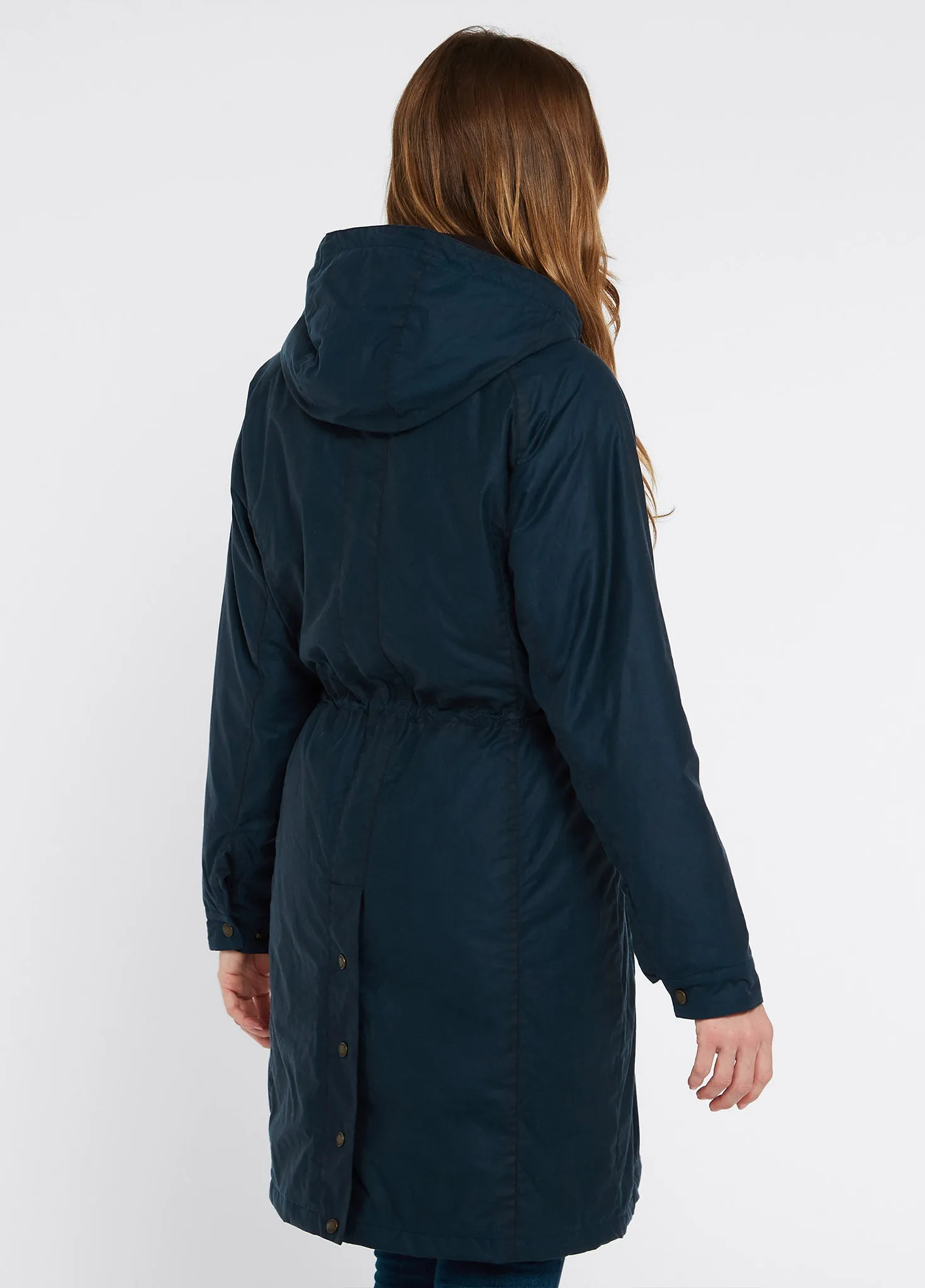 Redington Ladies Long Wax Coat - Storm Blue