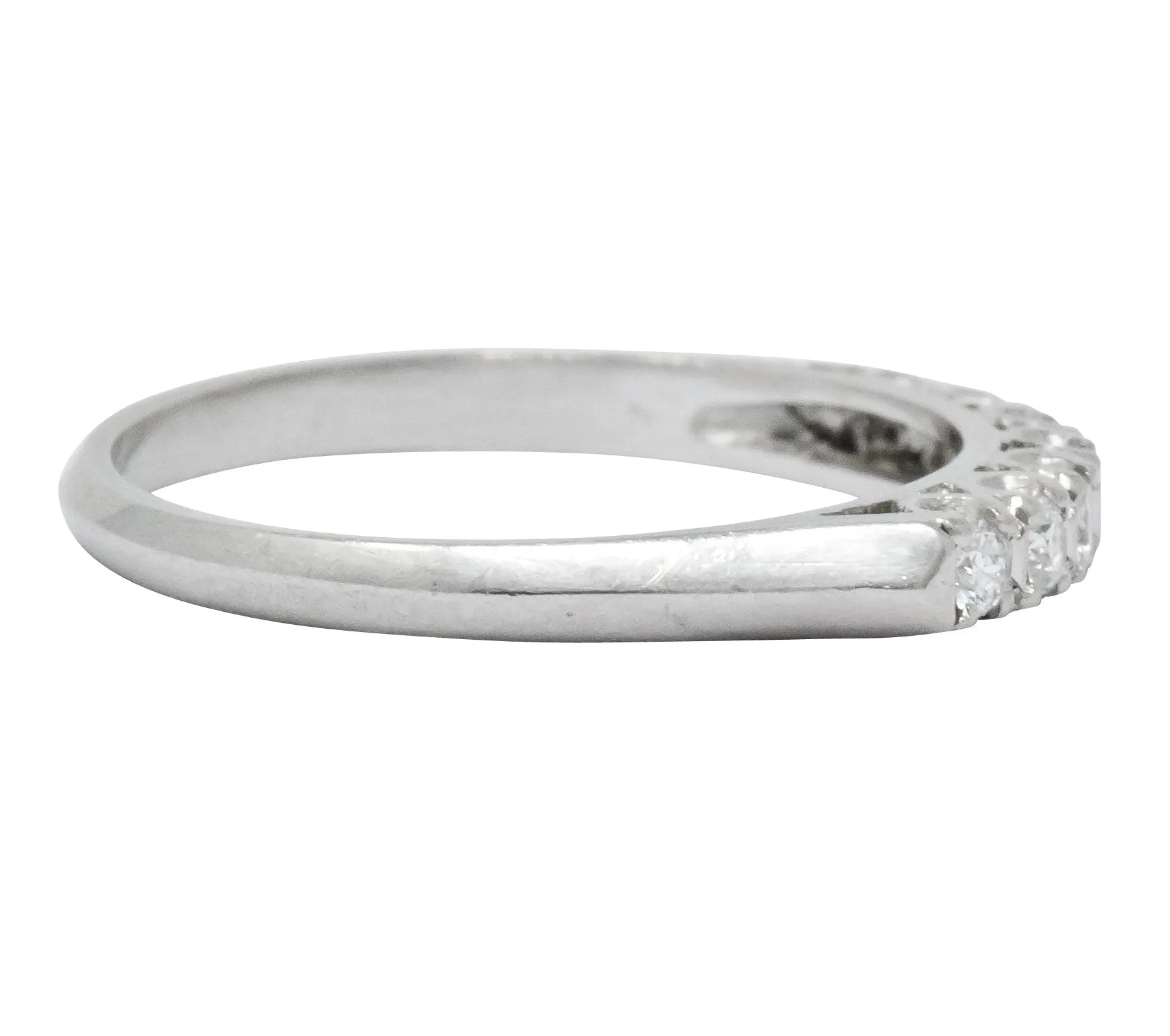 Retro 0.21 CTW Diamond Platinum Anniversary Band Stackable Ring