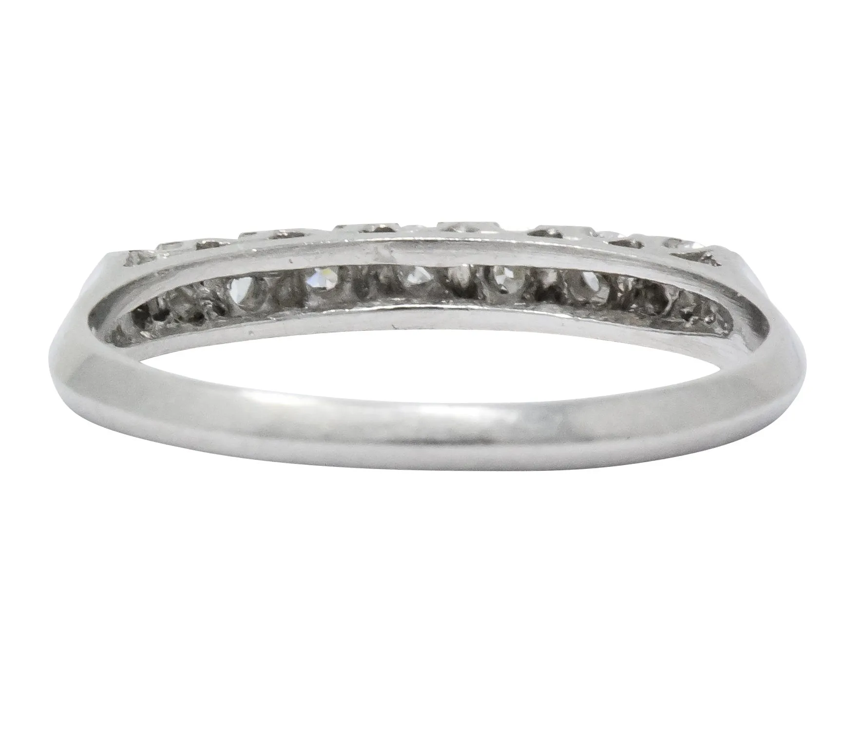 Retro 0.21 CTW Diamond Platinum Anniversary Band Stackable Ring