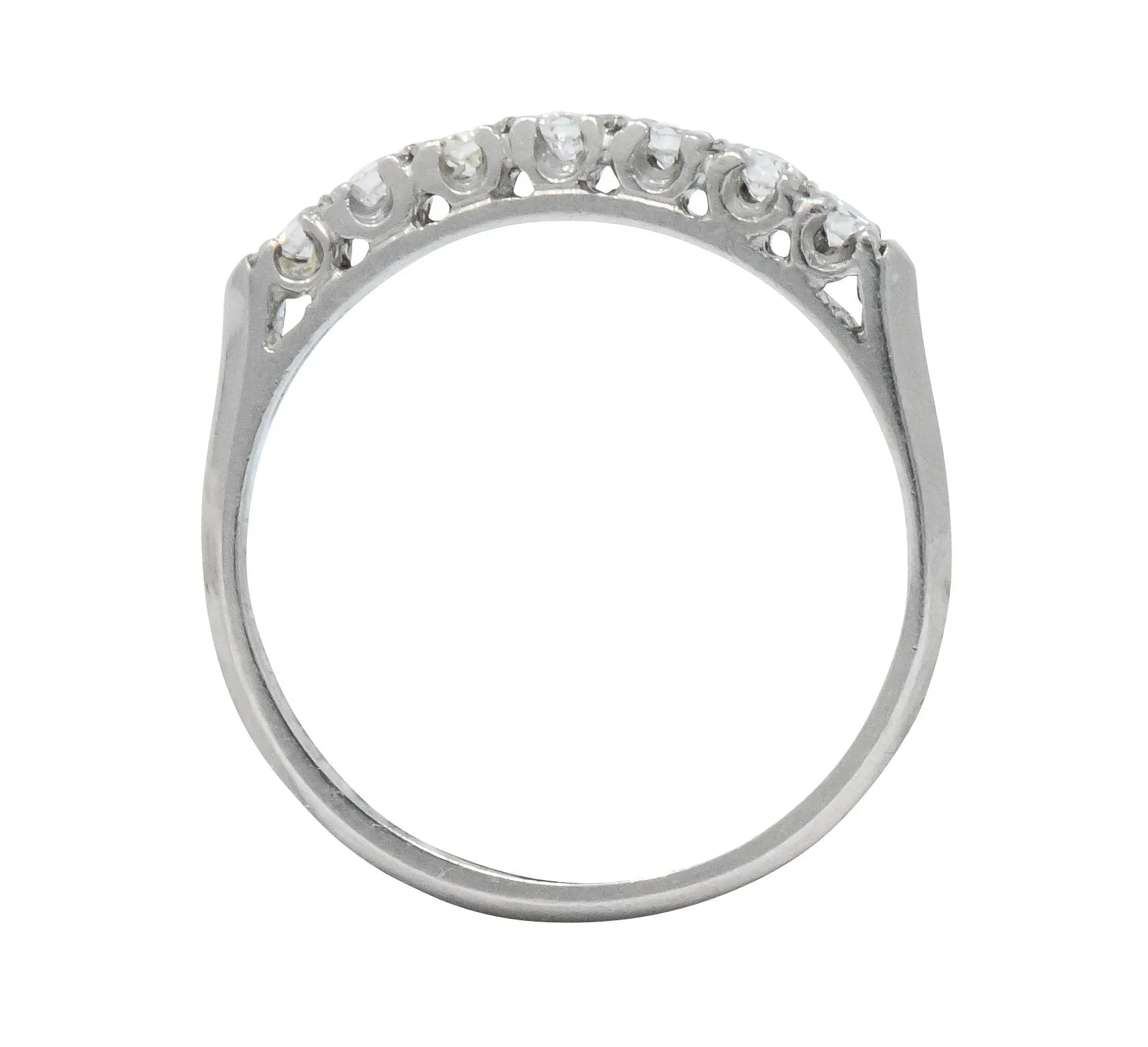 Retro 0.21 CTW Diamond Platinum Anniversary Band Stackable Ring