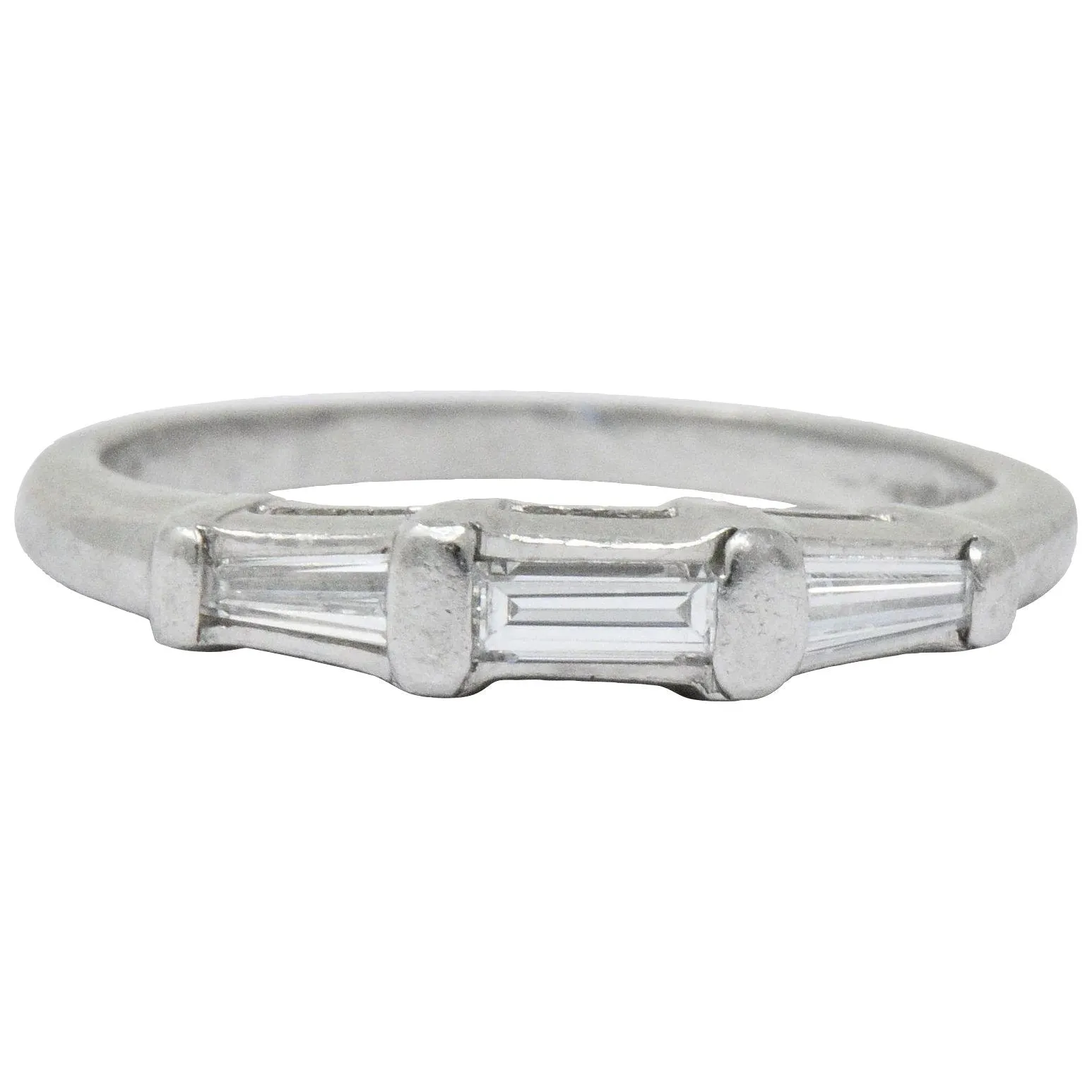 Retro 0.25 CTW Diamond Platinum Band Ring