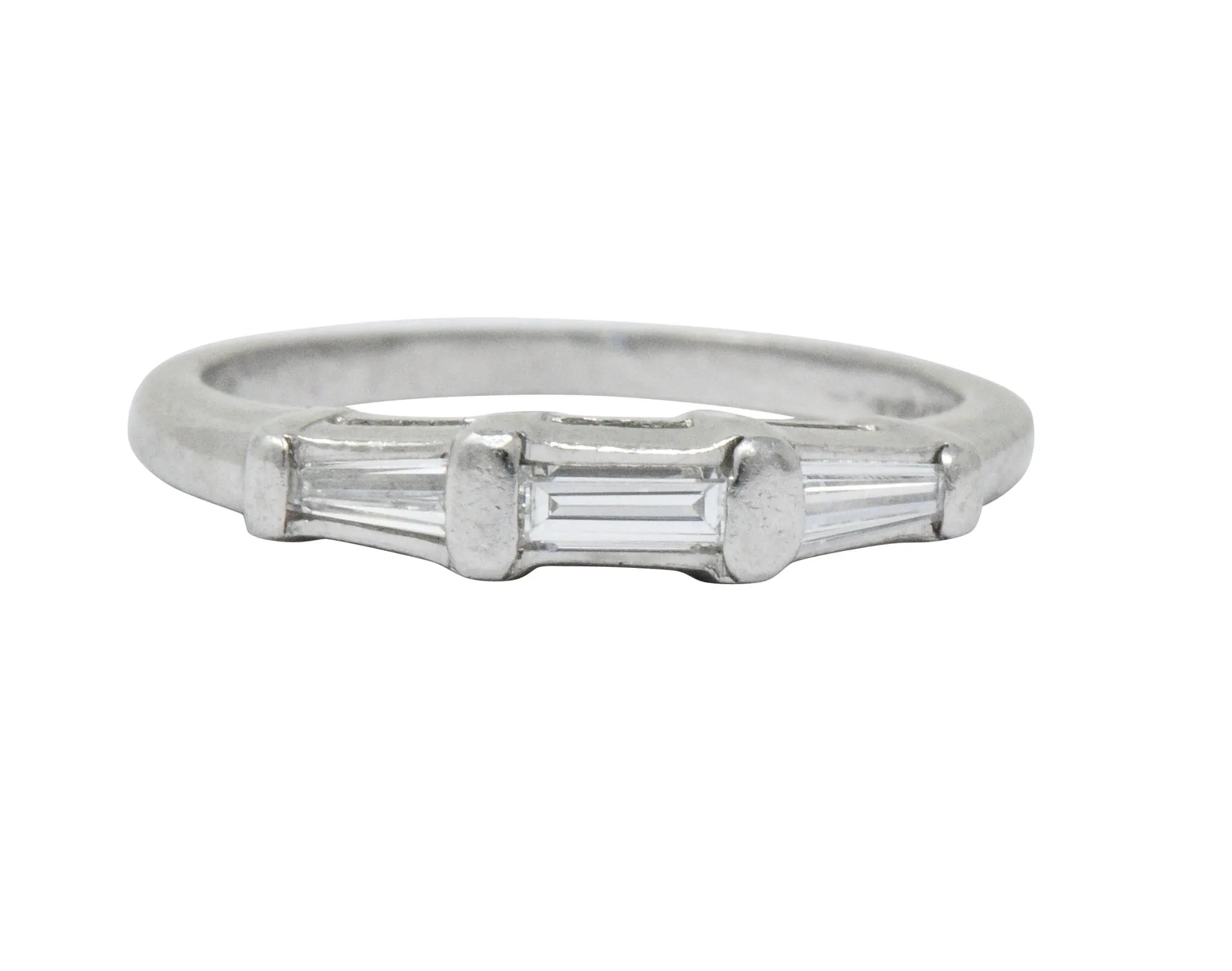 Retro 0.25 CTW Diamond Platinum Band Ring