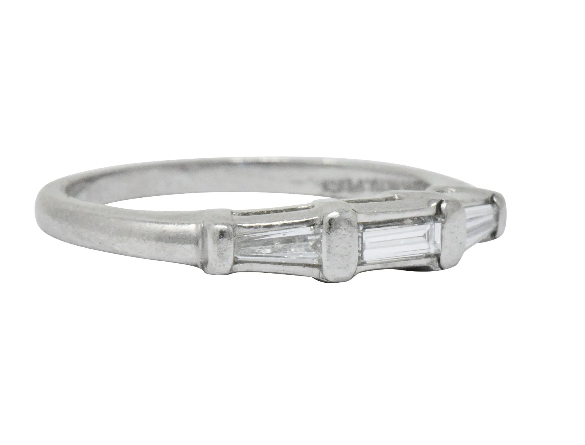 Retro 0.25 CTW Diamond Platinum Band Ring