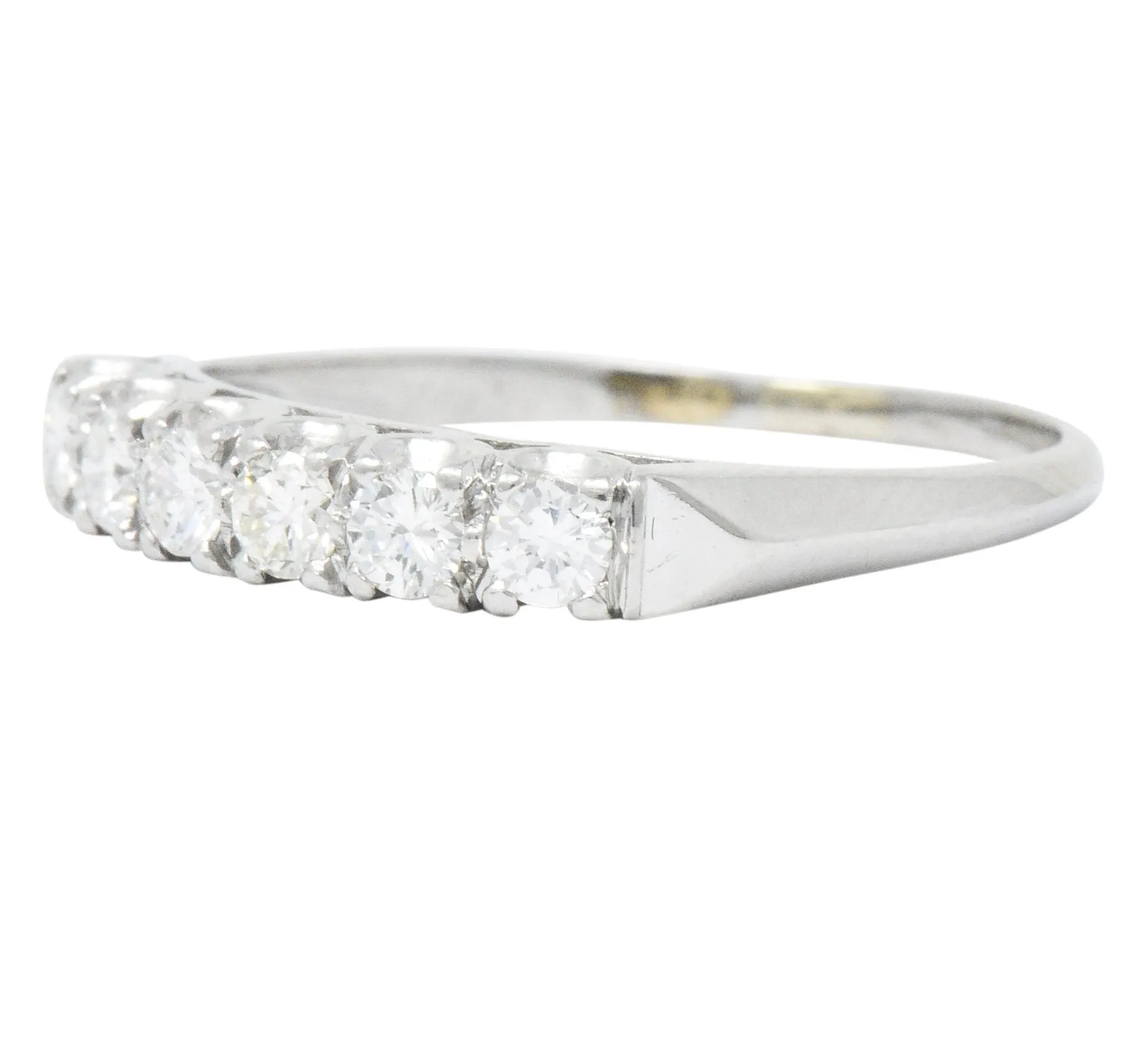 Retro 0.50 CTW Diamond Platinum Anniversary Stackable Ring