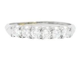 Retro 0.50 CTW Diamond Platinum Anniversary Stackable Ring